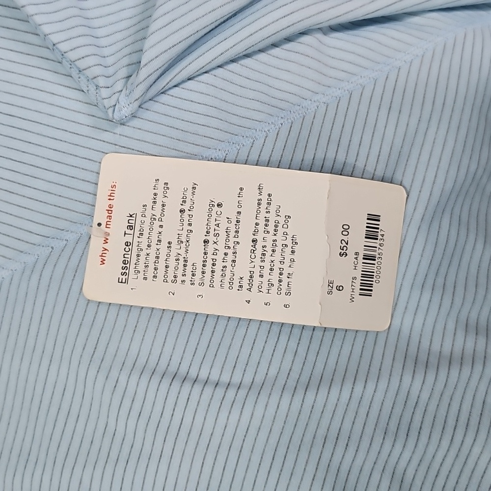NWT Lululemon Essence Tank - Picture 2 of 2
